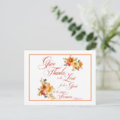 Dank de Heer waterverf herfst bloem Pos Briefkaart (Staand voorkant)