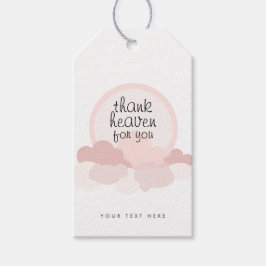 Dank de hemel voor jou | Roze en neutrale wolken Cadeaulabel