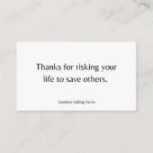 Dank een brandweerkaart contactkaartje (Achterkant)