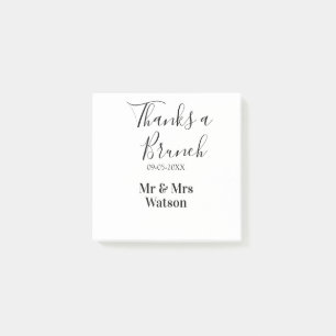 Dank een brunch na de bruiloft naam datum eenvoudi post-it® notes