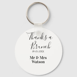 Dank een brunch na huwelijksnaam datum eenvoudig sleutelhanger
