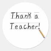 Dank een leraar ronde sticker (Voorkant)