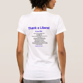 Dank een Liberaal T - shirt van Vrouwen (Achterkant)