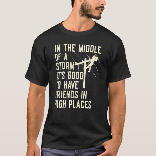 Dank een Lineman Quote Electrical Lineman Electric T-shirt (Voorkant)