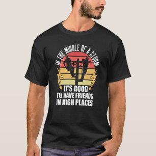 Dank een Lineman Quote Electrical Lineman Electric T-shirt