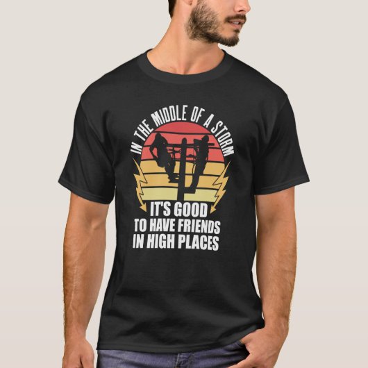 Dank een Lineman Quote Electrical Lineman Electric T-shirt (Voorkant)