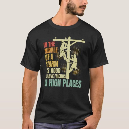 Dank een Lineman Quote Electrical Lineman Electric T-shirt (Voorkant)