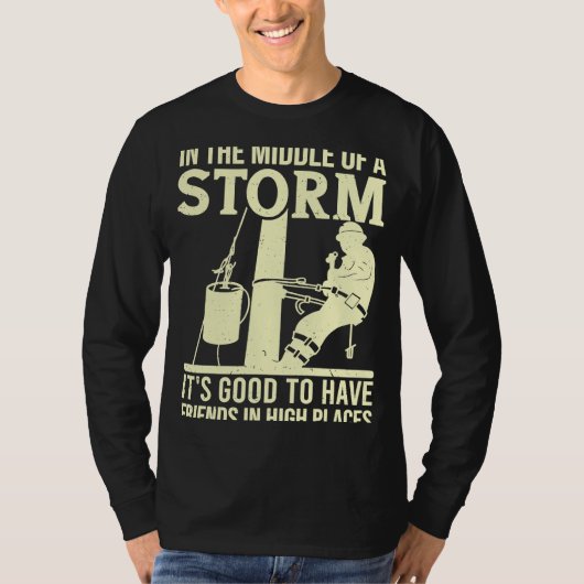 Dank een Lineman Quote Electrical Lineman Electric T-shirt (Voorkant)