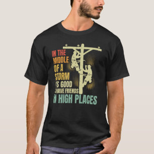 Dank een Lineman Quote Electrical Lineman Electric T-shirt