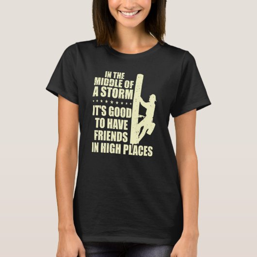 Dank een Lineman Quote Electrical Lineman Electric T-shirt (Voorkant)