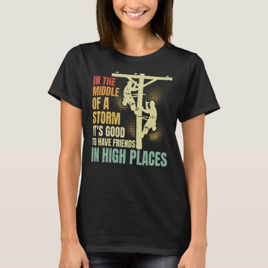 Dank een Lineman Quote Electrical Lineman Electric T-shirt (Voorkant)