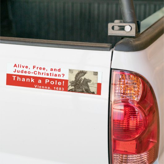 Dank een paal! bumpersticker (Op Truck)