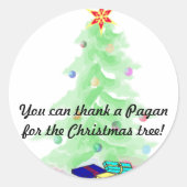 Dank een pagan ronde sticker (Voorkant)