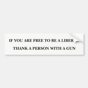 Dank een Persoon met een Pistool Bumpersticker