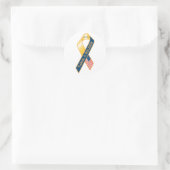 Dank een soldaat ronde sticker (Tas)