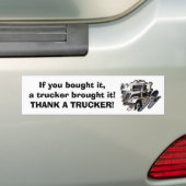 Dank een trucker bumpersticker (Op auto)