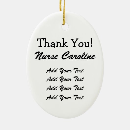 Dank een verpleegster - SRF Keramisch Ornament (Achterkant)