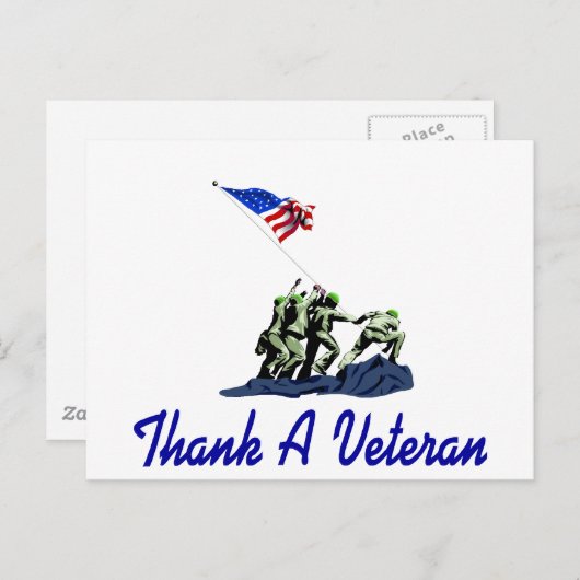 Dank een veteraan briefkaart (Voorkant / Achterkant)