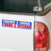 Dank een veteraan! bumpersticker (Op Truck)