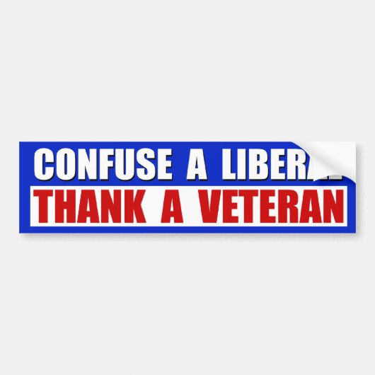 Dank een veteraan! bumpersticker (Voorkant)