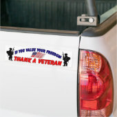Dank een Veteran Bumpersticker (Op Truck)