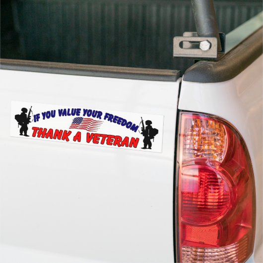 Dank een Veteran Bumpersticker (Op Truck)