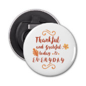 dank en dank aan de Thanksgiving Button Flesopener (Voorkant)