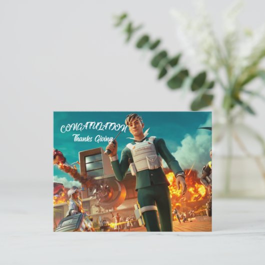 Dank Feest Fornite Briefkaart (Staand voorkant)