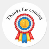 Dank feest  ronde sticker (Voorkant)