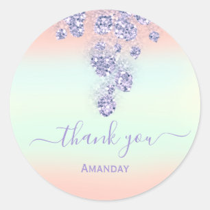 Dank Floral Stof Roze Witte Bruids Sweet 16th Ronde Sticker