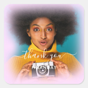 Dank Foto  Foto Roze Afstudeerbaar  Bruidsmeisje S Vierkante Sticker