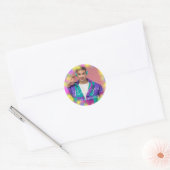 Dank Foto Neon Hot Holograph Zanger Muziek DJ Ronde Sticker (Envelop)