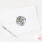 Dank GeboorteBruiloft Ballon Blauw Navy DripSilver Ronde Sticker (Envelop)