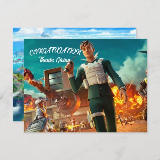 Dank Geven Fornite Briefkaart (Voorkant / Achterkant)