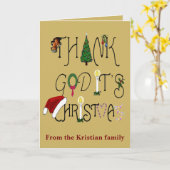 Dank God Het Is Kerstmis Commerciale Ironie Kaart (Gele Bloem)