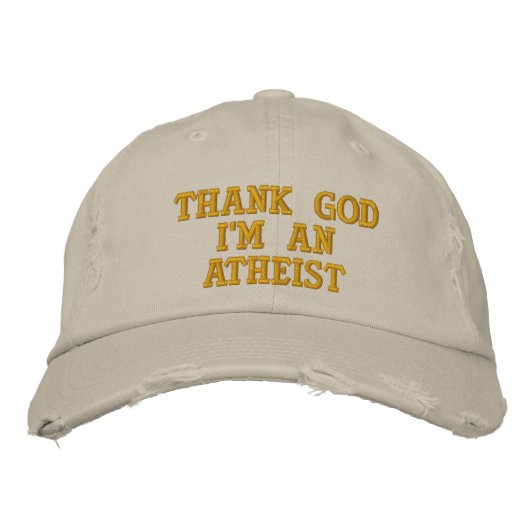 DANK GOD IK BEN EEN ATHEIST GEBORDUURDE PET (Voorkant)