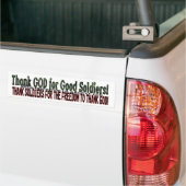 DANK GOD VOOR GOEDE SOLDATEN! DANK DE SOLDATEN! BUMPERSTICKER (Op Truck)