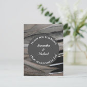 Dank Gray Feather Dank je Bruiloft Gast Briefkaart (Staand voorkant)