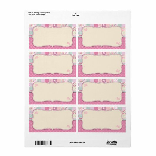 Dank hemel meisje naam tag etiket (Full Sheet)