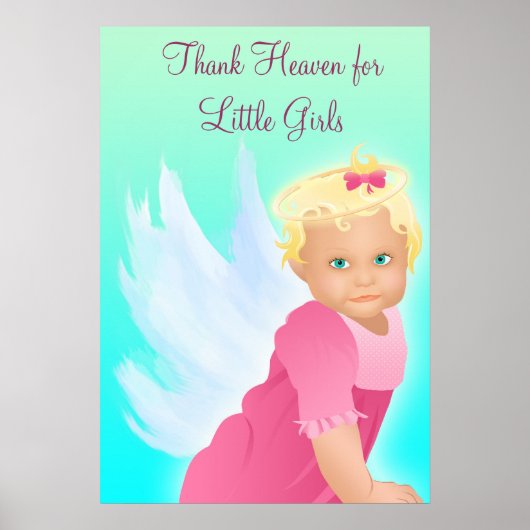 Dank hemel voor Baby shower Banner van Little Girl Poster (Voorkant)