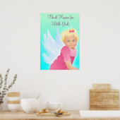 Dank hemel voor Baby shower Banner van Little Girl Poster (Keuken)