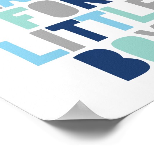 Dank hemel voor kleine jongens, Baby shower Gift Poster (Hoek)