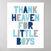 Dank hemel voor kleine jongens, Baby shower Gift Poster (Voorkant)