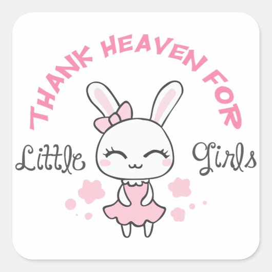 Dank hemel voor kleine meisjes vierkante sticker (Voorkant)