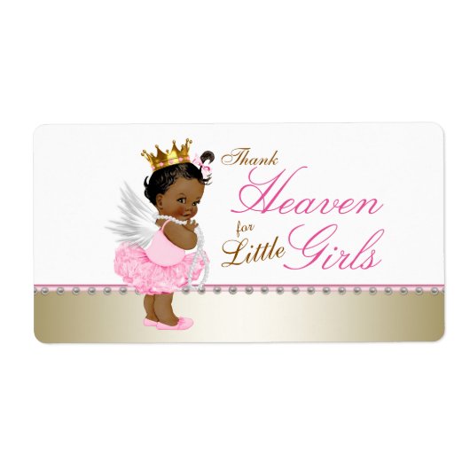 Dank Hemel voor Kleine Meisjes Waterfles Labels (Voorkant)