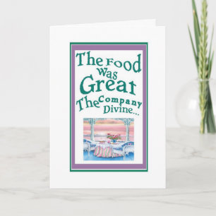 Dank het u-Voedsel was Groot, het Goddelijke Bedankkaart