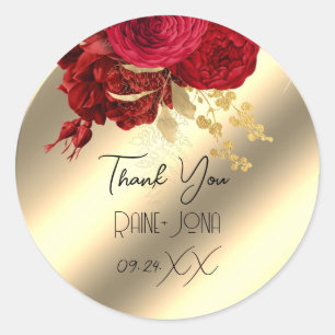Dank Huwelijks Favoriete Bruids Zoete 16e Rood Gou Ronde Sticker
