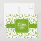Dank je 100ste Nummer Patroon Groen/Wit Briefkaart (Voorkant / Achterkant)