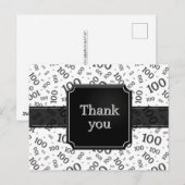 Dank je 100ste Nummer Patroon Zwart/Wit Briefkaart (Voorkant / Achterkant)