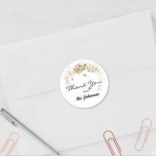 Dank je, 1,5 inch Sepia Envy of Douche Favor (20) Ronde Sticker